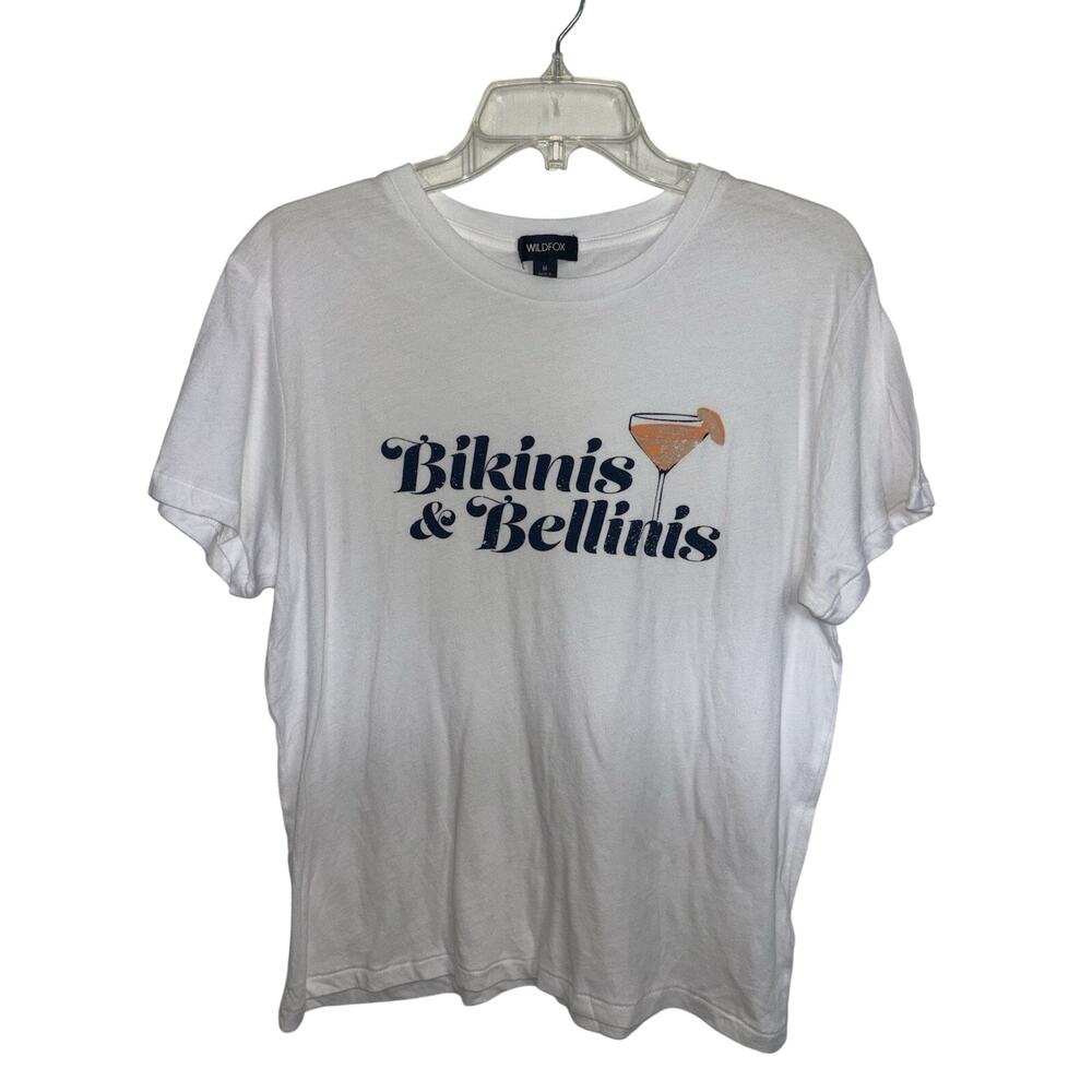 Wild Fox Bikinis & Bellinis White Graphic T-Shirt Medium Bachelorette